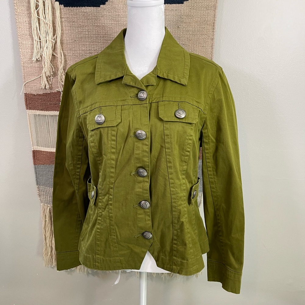 Live A Little Army Green Utility Coat PL